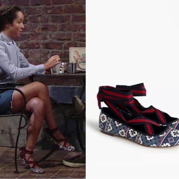 🆕JCREW LILY LACE UP BALLET FLAT VINTAGE INDIGO SIZE 10 SOLDOUT DEAD-STOCK STYLE - Picture 4 of 5